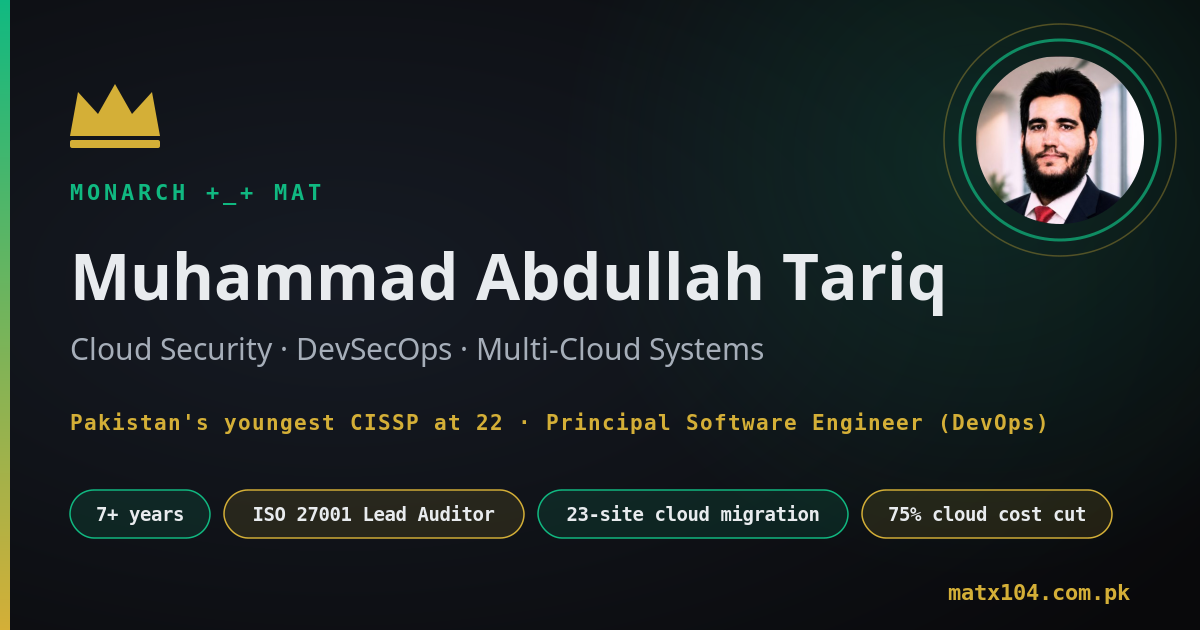 Muhammad Abdullah Tariq — DevSecOps · Multi-Cloud · CISSP